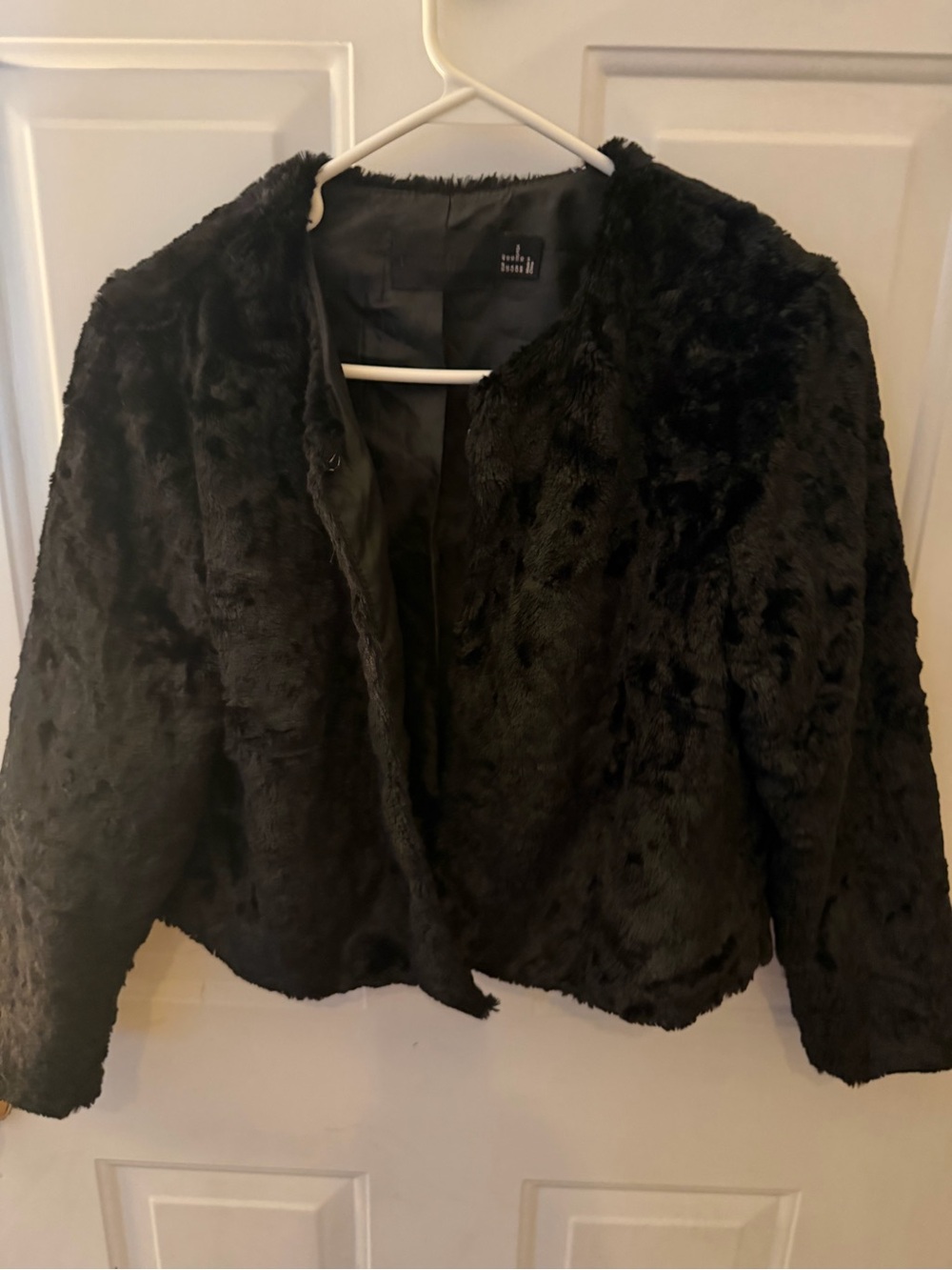 H&M Black Teddy Faux Fur Jacket